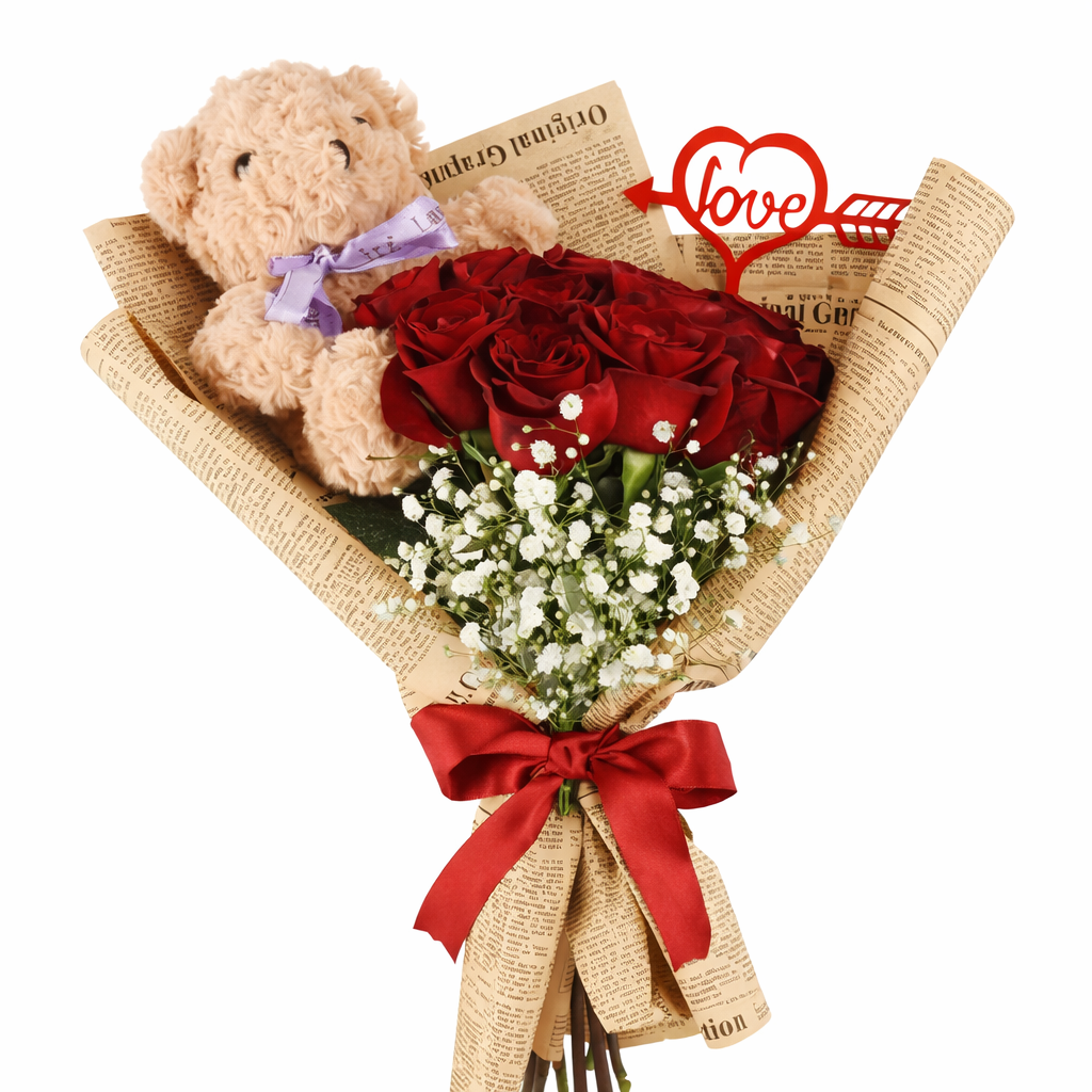 Vintage Love Teddy Bouquet