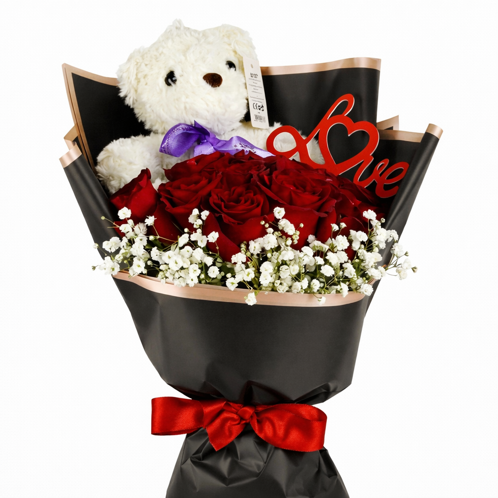 Pure Love Teddy Bouquet
