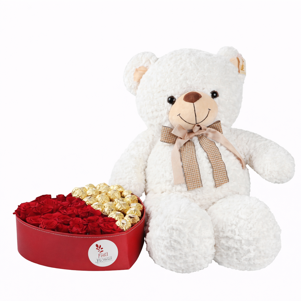 Sweetheart Teddy & Roses Set