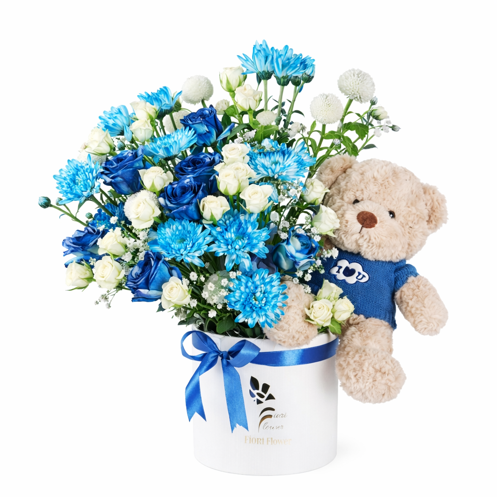 Blue Bliss Teddy Box